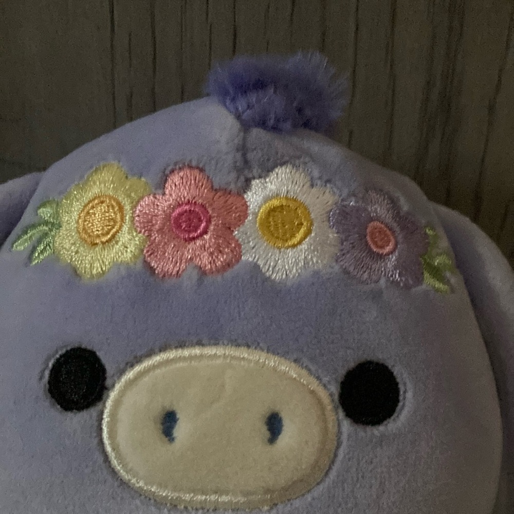 Purple Squishmallow Plush Toy with Floral Headband - Picture 3 of 14